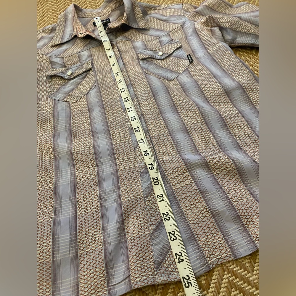 Patagonia Drifter Western Pearl Snap Button Lavender Plaid Shirt Women's Large - Picture 16 of 16